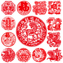 2026马年春节剪纸宣纸窗花装饰画中国风手工蔚县剪纸玻璃花鸟福字