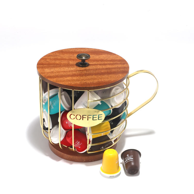 Cápsula de almacenamiento de café estante de almacenamiento de escritorio Candy Tea canasta de almacenamiento con tapa bolsa de té caja de almacenamiento barra de bar