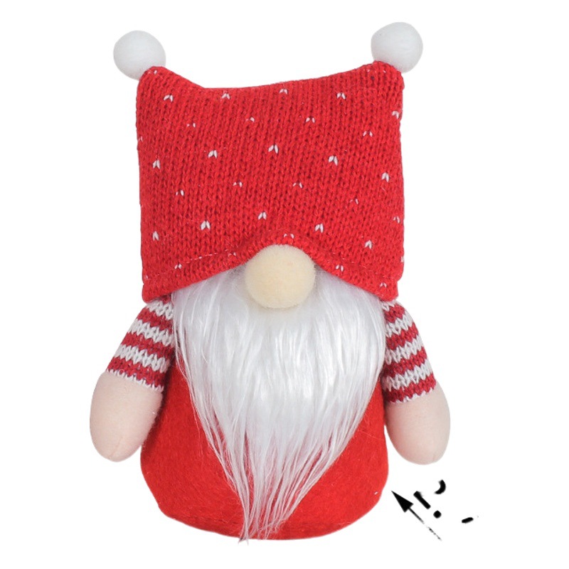 Muñecos de pareja tejidos navideños transfronterizos, estilo Hong Kong, creativos, con gorro cuadrado, sin rostro, decoración de anciano con barba blanca