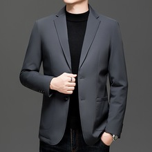 秋冬短款白鸭绒羽绒服男轻薄西装款羽绒外套免烫商务加厚休闲西服