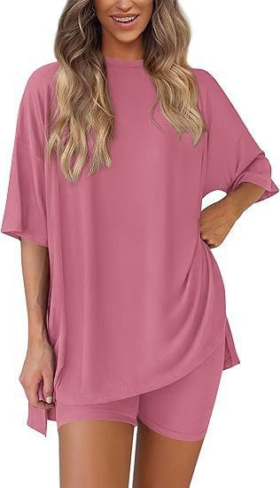 Casual Women's Shorts Set Solid Colour Loose Fit Summer Outfit_voghion.com