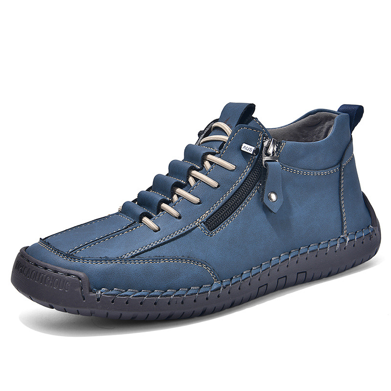 Herren High-top Chukka Boots Aus Leder Für Herbst Und Winter_voghion.com