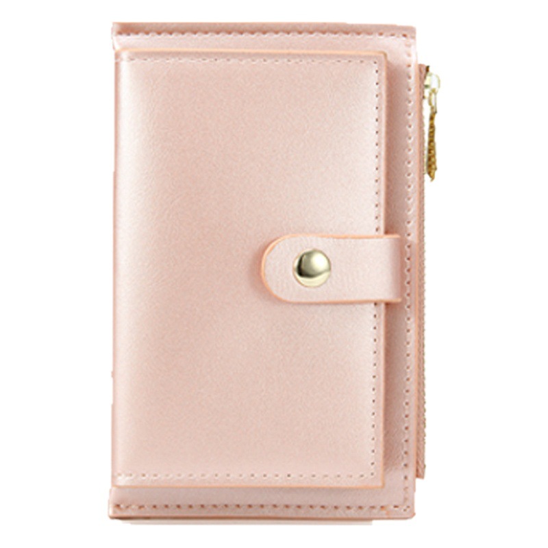 HAITAO billetera de las mujeres simple nuevo estilo coreano perla pequeña cartera cremallera bolsa multi-Tarjeta estudiante monedero titular de la tarjeta