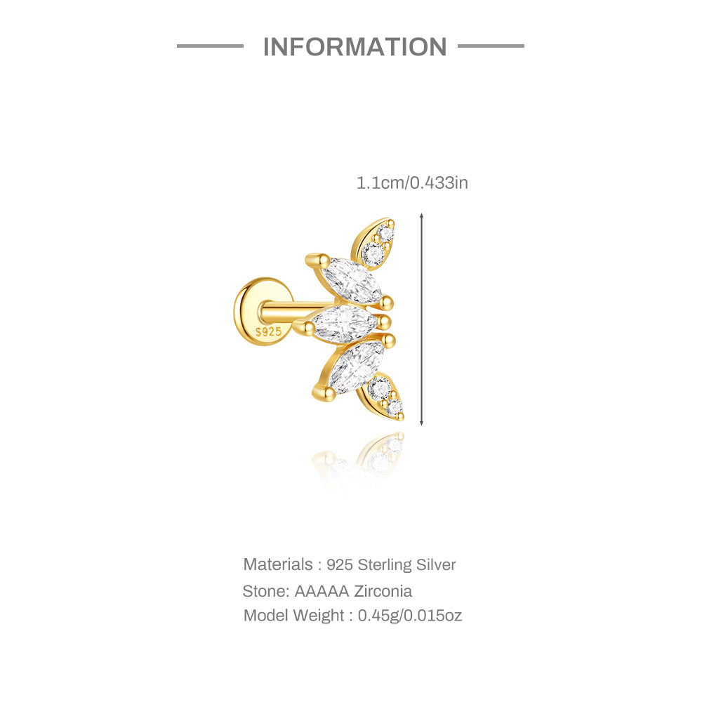 1g Weight Zircon Inlay Material Ear Studs Classification Ear Cartilage Rings & Studs Piercing Type 1 Piece Quantity Daily Occasion 925 Sterling Silver Material Geometric Pattern All Seasons Season Unisex Gender Elegant, Simple Style Style 1 Piece Ear Cartilage Rings & Studs Elegant Simple Style Geometric 925 Sterling Silver Zircon Ear Cartilage Rings & Studs 4