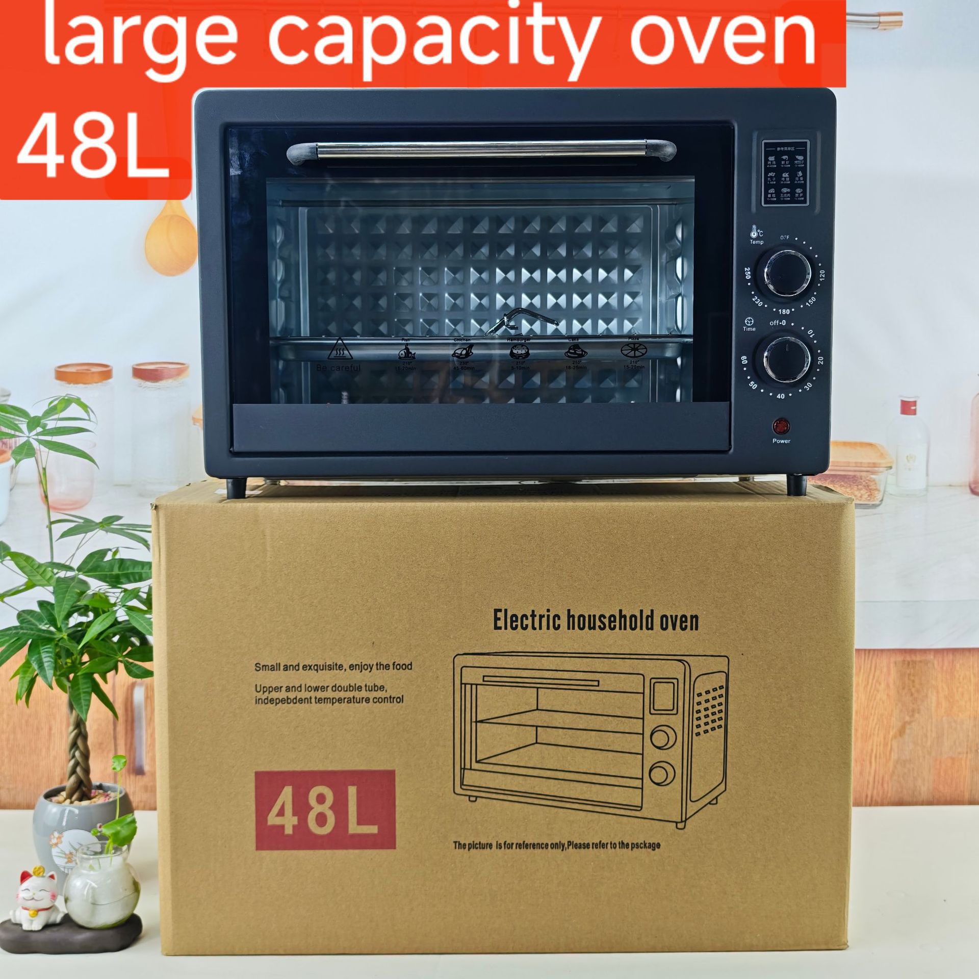 48L Large Capacity 25L 15L 12L Multifunctional Cross-Border Electric Oven Household Large Capacity Can Be Scheduled for Timed Baking