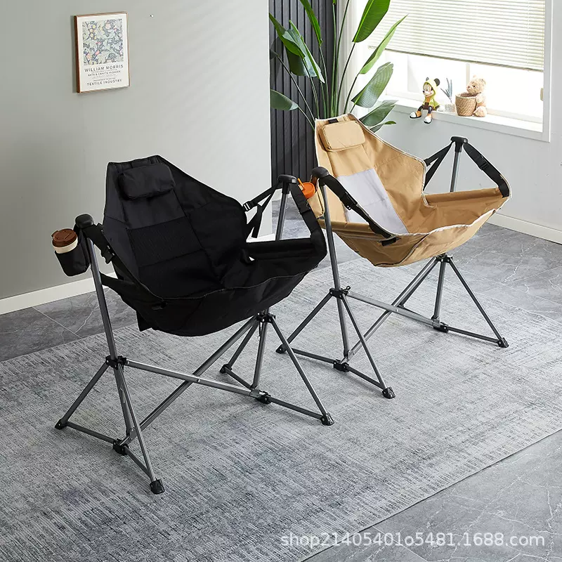 户外便携折叠椅露营摇椅沙滩椅折叠椅家用休闲椅秋千椅靠背钓椅