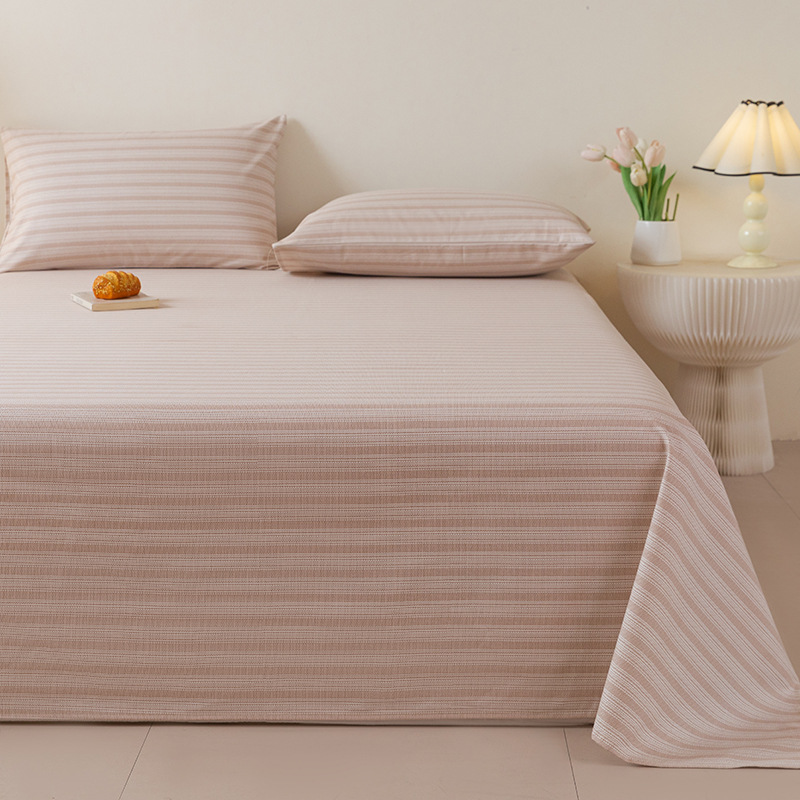 2025 nueva sábana de tela gruesa vieja de algodón puro pieza individual 100 funda de almohada individual de lino de algodón cama individual dormitorio de tres piezas 2