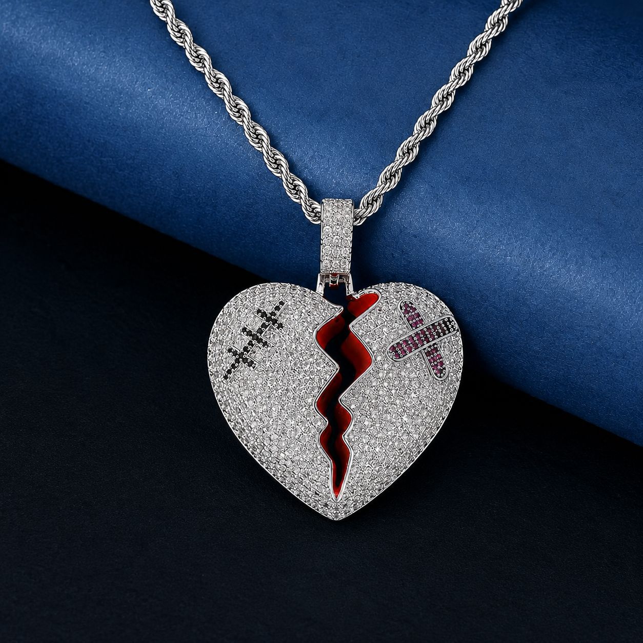 men's copper pendant with zircon