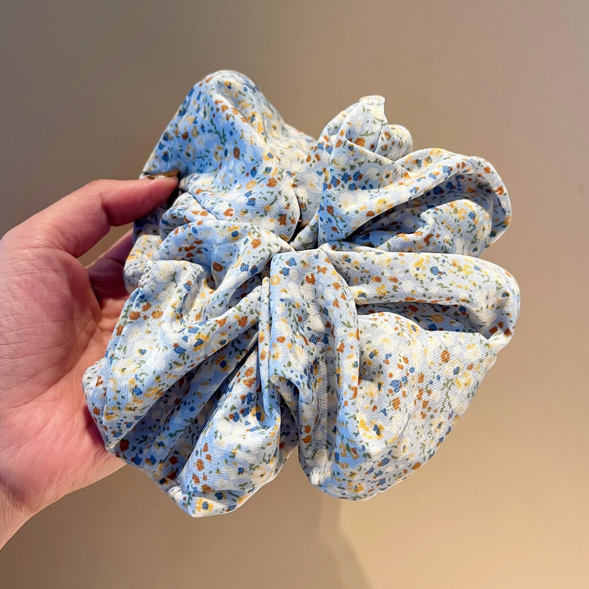 Mori tela vintage hilo salchicha anillo primavera y verano francés elegante 2023 nueva playa señora pintura al óleo estilo de impresión accesorios para el cabello