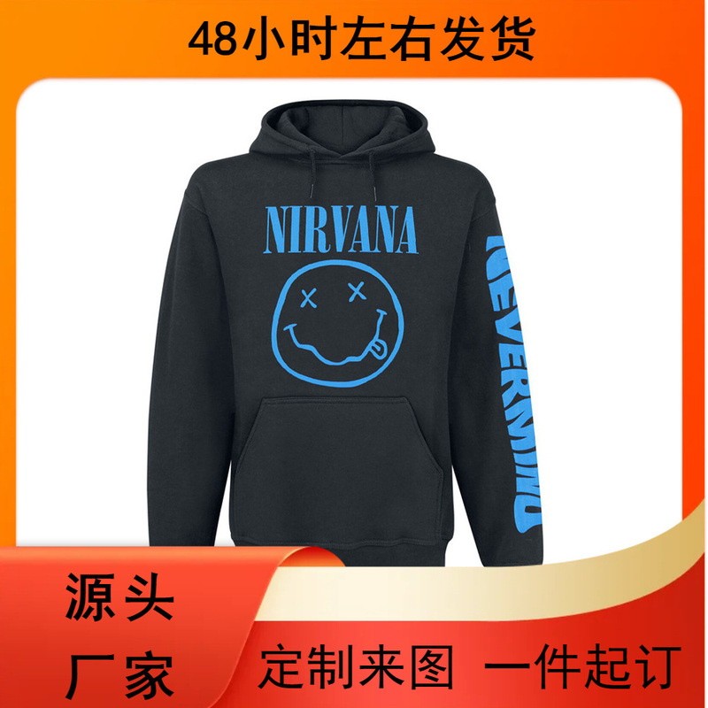 Nirvana Band Rock Nirvana Kurt Cobain Loose Hoodie Long-Sleeved Sweatshirt Hip-Hop Rock Band Nirvana Band Rock Nirvana Kurt Cobain Loose Hoodie Long-Sleeved Sweatshirt Hip-Hop Rock Band