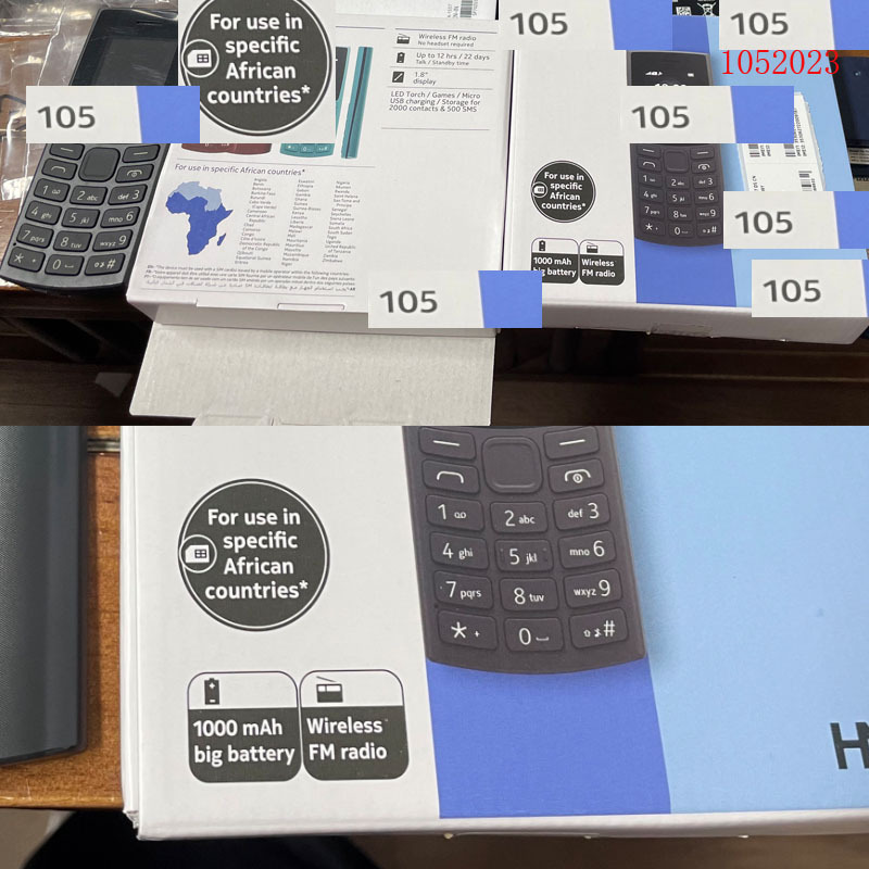 非洲专供105手机功能机GSM mobilephone 2G低价按键机直板机10523