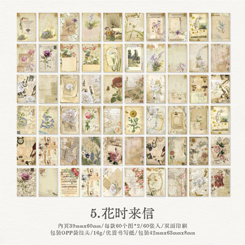 Yanji material libro fresco y retro mano cuenta Collage DIY material de fondo decorativo papel