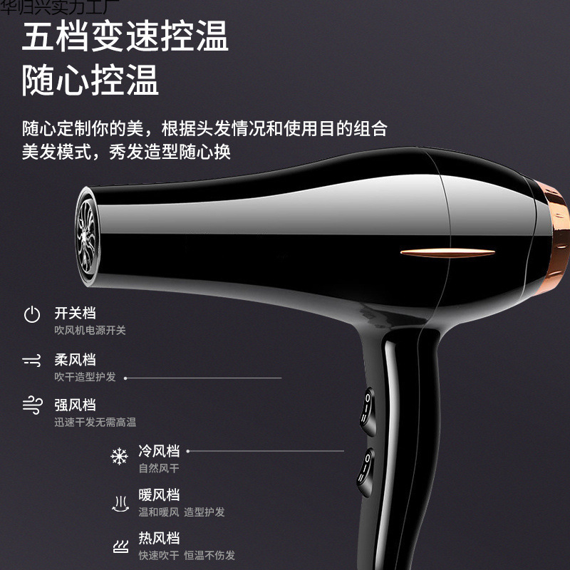 Hair Dryer, One Piece, Dormitory Household Negative Ion Hair Care, Strong Wind Barber Shop Special Quick-Drying High Power