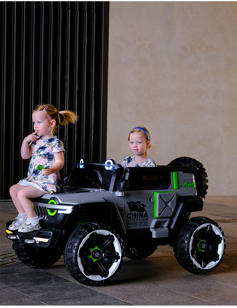 Coche eléctrico para niños puede sentarse doble coche de juguete de control remoto para bebés vehículo todoterreno de control remoto de cuatro ruedas Coche eléctrico para niños