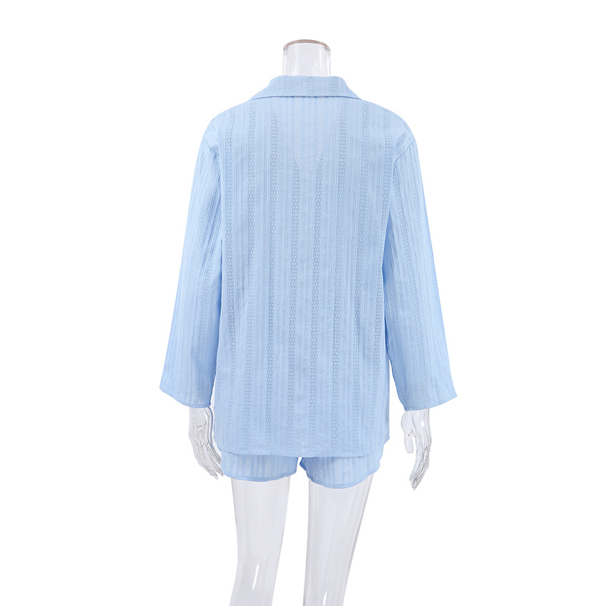 266g Weight Long Sleeve Sleeve Length Pajamas Lingerie Type Cotton Fabric Type Regular Top Length Shorts Sets Sets Type 2 Pieces Set Quantity Home, Sleeping Occasion Turndown Neckline Breathable Function Regular Fit Fit Type Solid Color Pattern Winter, Summer, Spring Season Women's Gender Simple Style Style Home Sleeping Women's Simple Style Solid Color Cotton Shorts Sets Pajama Sets 2