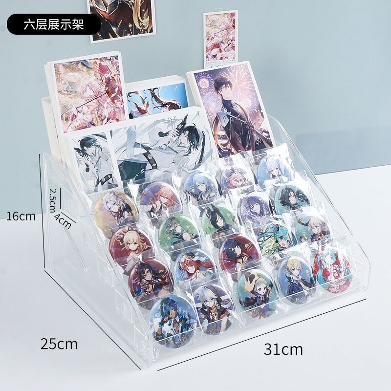 透明バー展示棚デスクトップ流麻アニメ周辺バッジ収納ケース谷子棚陳列棚|undefined