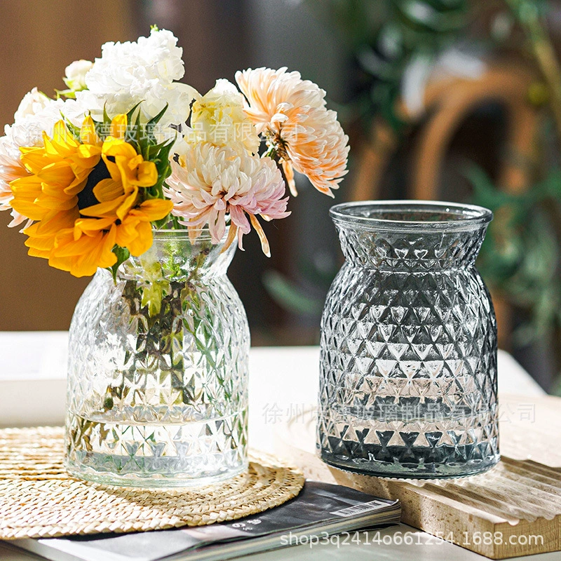 Тканевая сумка легкая роскошная ваза, прозрачная ретро гостиная ваза гидропонная передовая французская сетка красное декоративное стекло