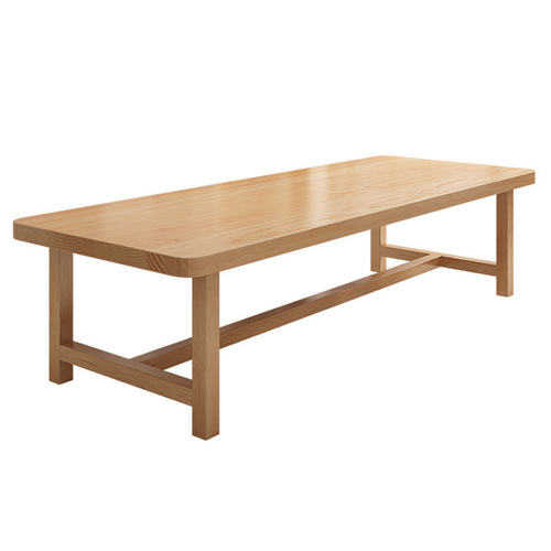 Modern minimalist solid wood office conference table, multi-person negotiation conference table and chair set, library reading solid wood desk