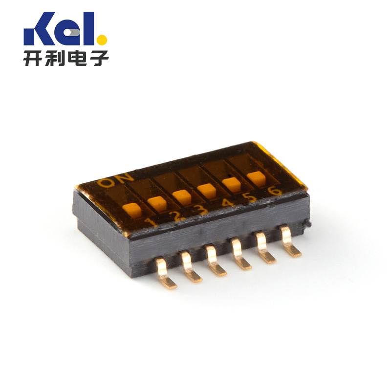 供应TDA06HOSB1贴片1.27mm间距镀金脚六位拨码开关，耐高温开关