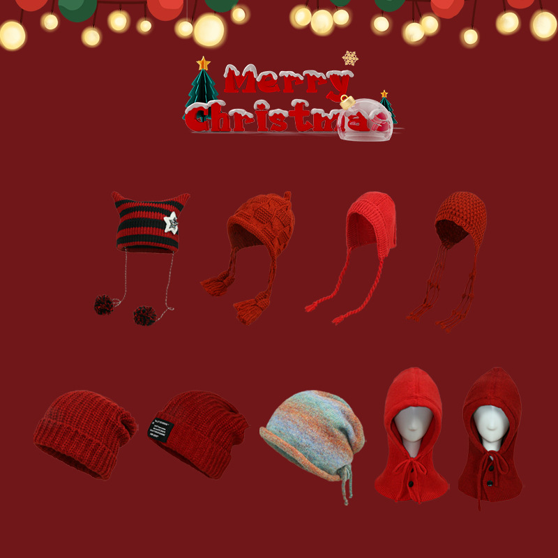 Cadeau d'anniversaire : écharpe rouge, plaid d'hiver pour femme, couple polyvalent, fil tricoté pour le Nouvel An et Noël, col haut de gamme_voghion.com