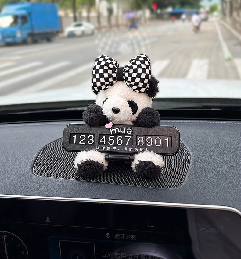 Car Temporary Parking Plate New Car Mobile Phone Number Plate Cartoon Cute Creative Car Accessories