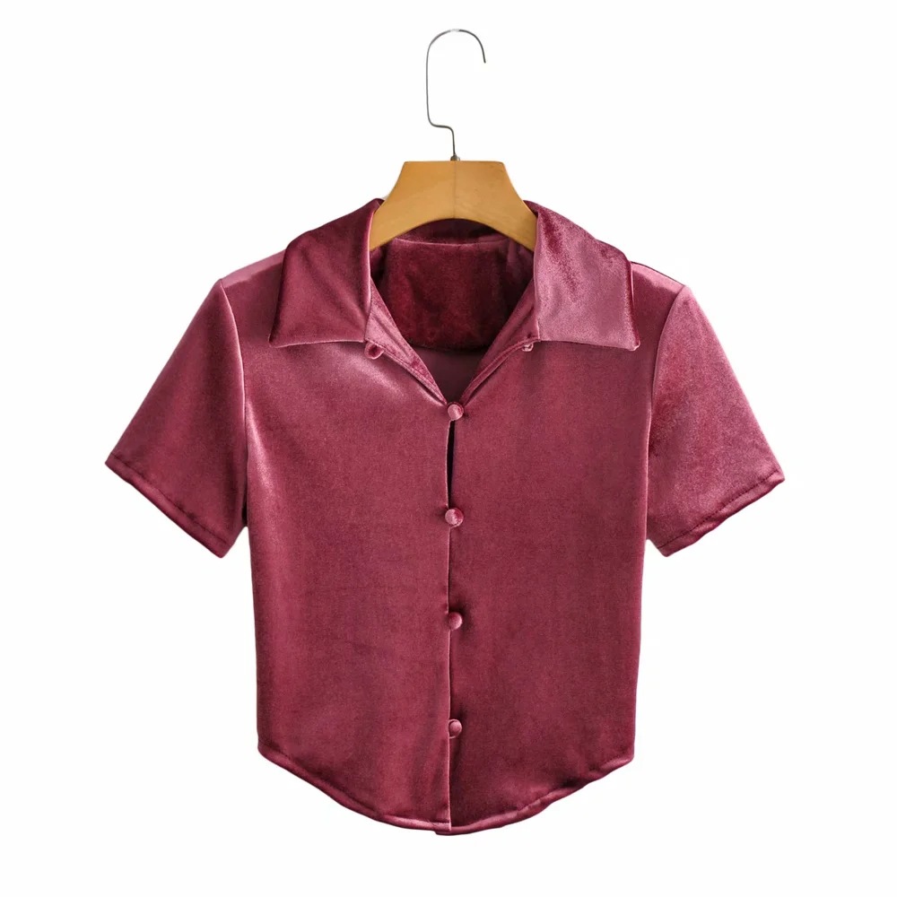 velvet lapel single-breasted shirt  NSHS43487