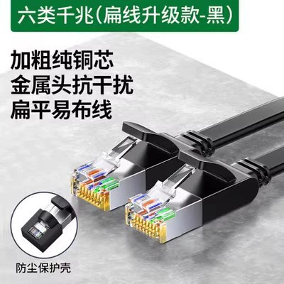 0.5m-black flat wire pure copper shielded head
