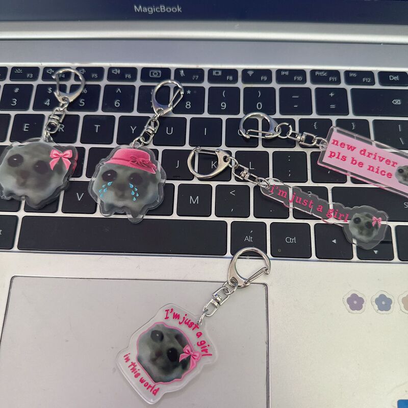 Cute hamster acrylic keychain mobile phone keychain bag decoration tag printing keychain accessories