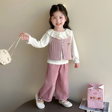 女小童春秋季套装2025新款童装一件代发韩系甜美女宝宝秋装三件套