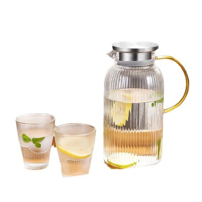 冷水壶高硼硅玻璃凉水壶家用加厚冷水壶耐高温耐热简约透明冷水壶