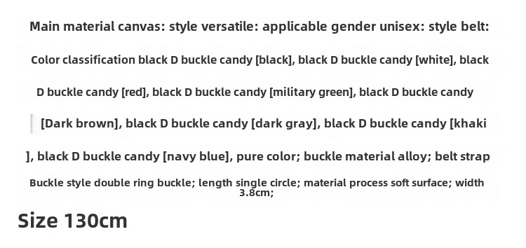 Men's belt wholesale canvas men's and women's simple double ring buckle belt youth fashion brand student color belt strap_viptrois.com