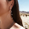Retro fashionable accessory, metal asymmetrical earrings solar-powered, European style