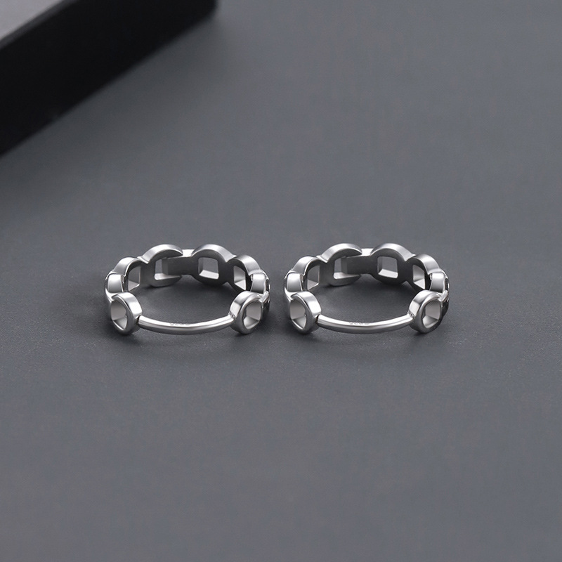 Pendientes ins estilo frío diseño de nicho sentido hombres y mujeres oreja hebilla pendientes S925 pendientes de plata 2023 nueva moda