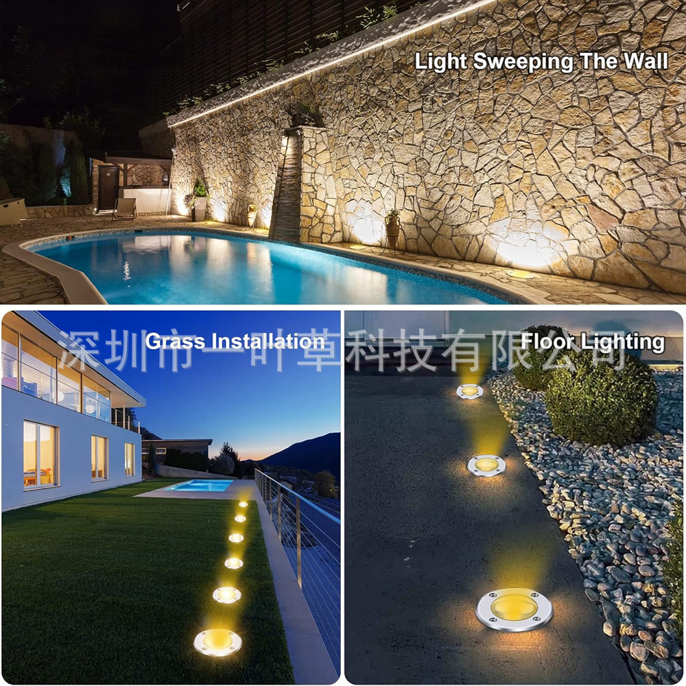 lámpara de césped impermeable al aire libre lámpara de jardín lámpara de escalones lámpara de paisaje jardín diseño de paisaje lámpara enterrada redonda lámpara enterrada image 5