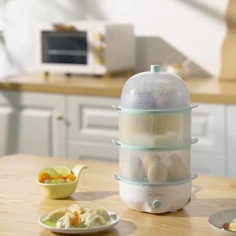 Мини-котел для яиц Автоматическое отключение питания Артефакт для завтрака Маленькая Пароварка для яиц Двухслойная Бытовая экспортная трансграничная цветная коробка