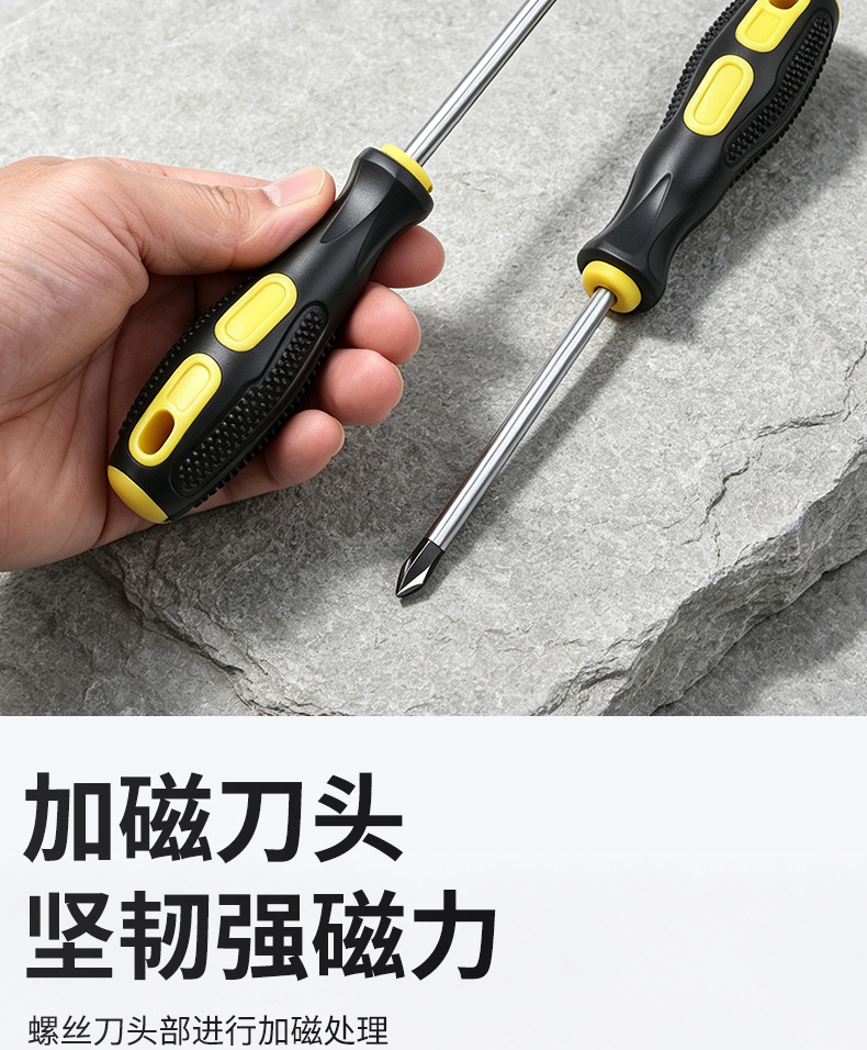 Screwdriver set, magnetic, slotted and Phillips bits