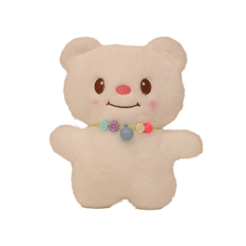 Nuevo collar de crema oso lindo regalo de cumpleaños para niñas y niños muñecos de felpa muñecos al por mayor oso
