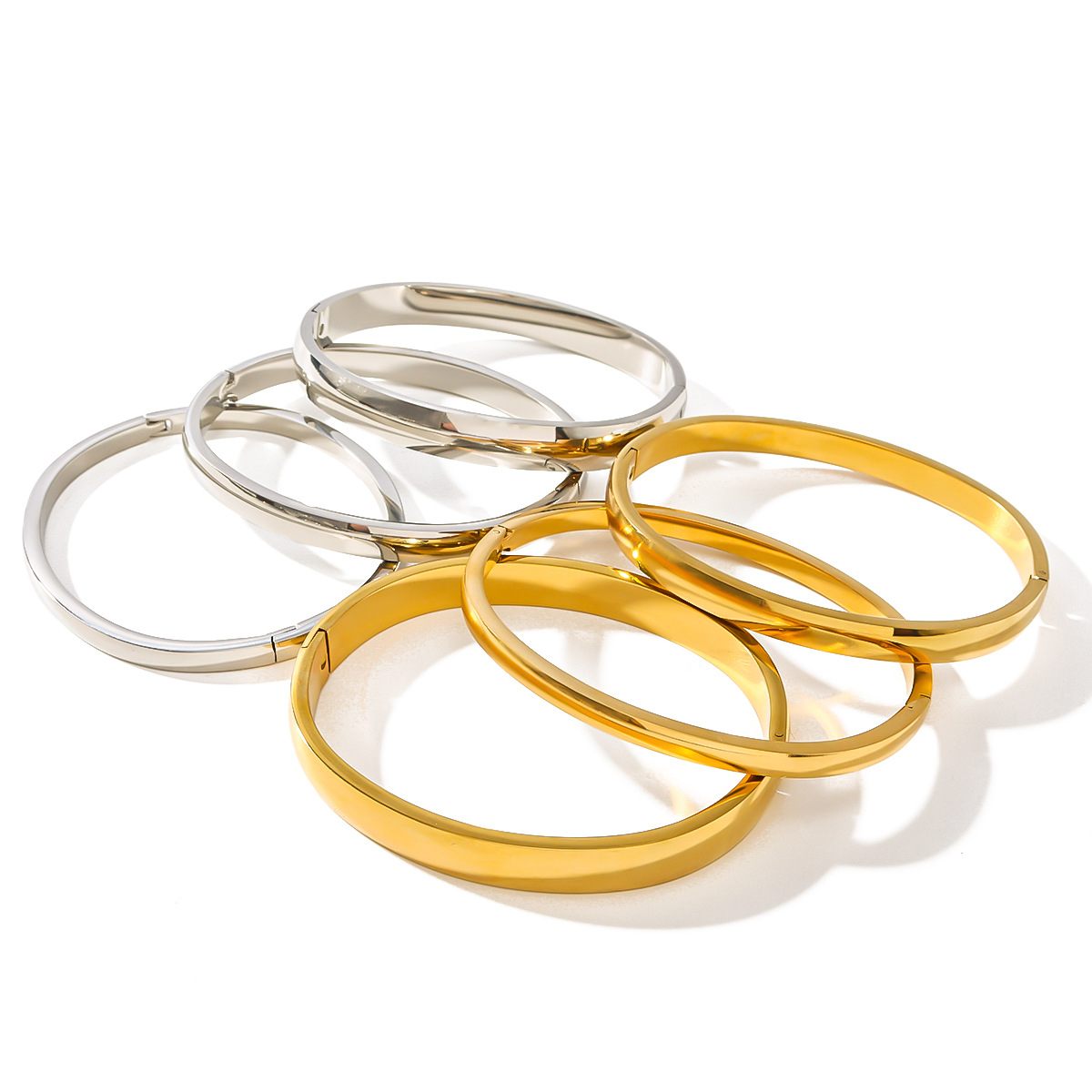 18g Weight Bangle Classification 304 Stainless Steel Chain Material 1 Piece Quantity Holiday, Daily Occasion 304 Stainless Steel Material Geometric Pattern Unisex Gender Polishing Design Simple Style, IG Style Style IG Style Simple Style Geometric 304 Stainless Steel Bangle In Bulk 3