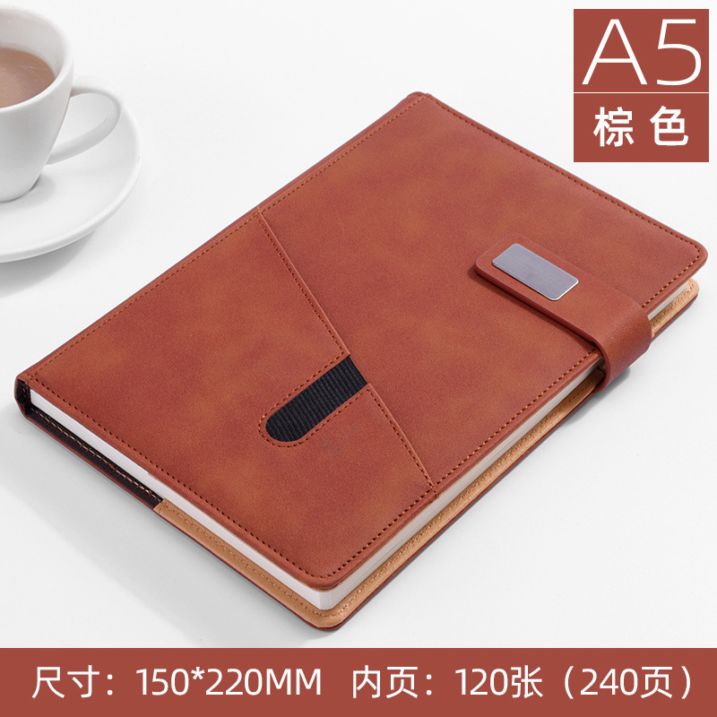 Cuaderno de negocios personalizado LOGO bolsillo de libro grueso botón magnético a5 reunión de oficina creativo cuaderno de notas papelería al por mayor