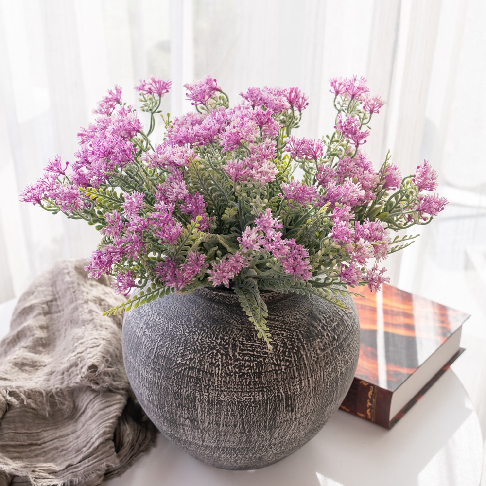 外貿仿真花廠家米蘭球花小清新配草批發田園婚慶家居裝飾GF16120B