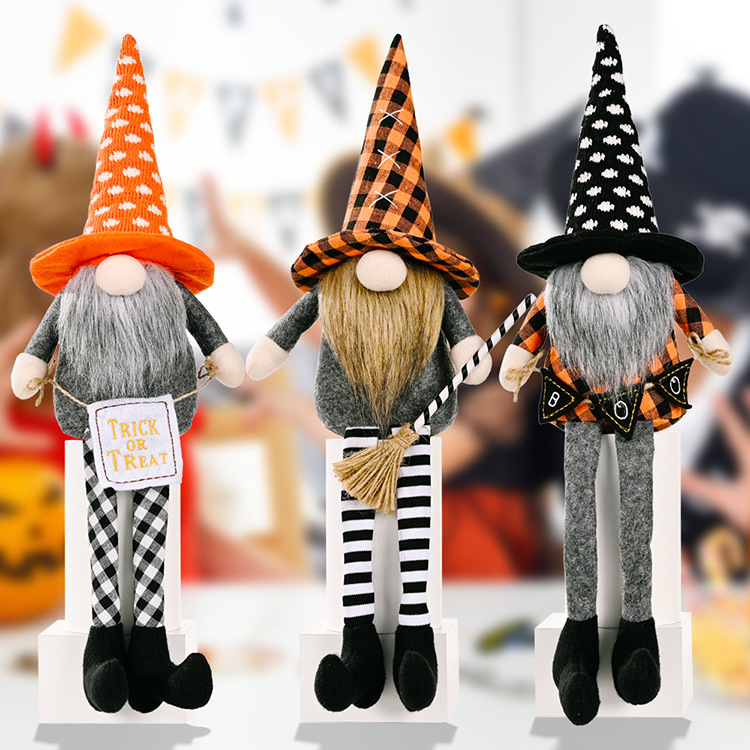 400g Weight Nonwoven Material Halloween Festival Multicolor, Black Color Wholesale Halloween Hanging Legs Rudolph Faceless Doll Decoration Nihaojewelry 无