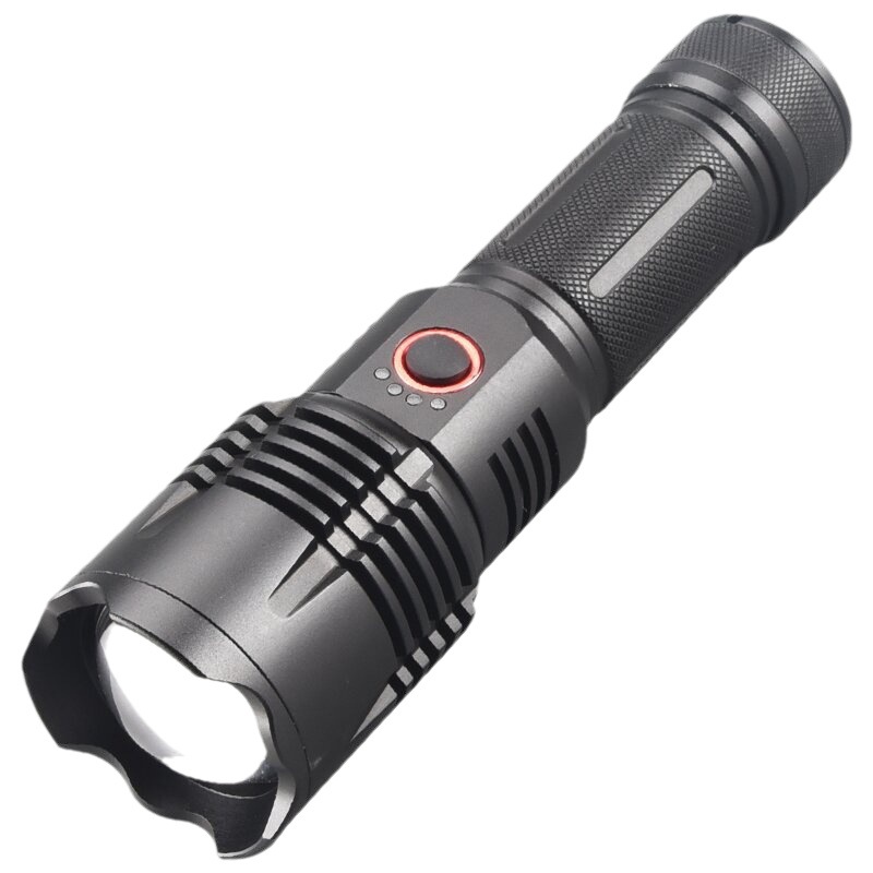 Linterna láser blanca recargable transfronteriza, luz fuerte, ultra brillante, zoom de largo alcance, pantalla eléctrica, banco de energía para exteriores, iluminación para el hogar