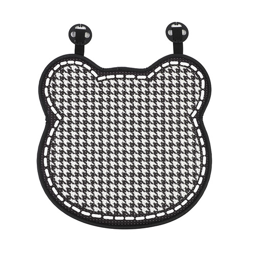 Houndstooth Bear Car Seat Cushion Summer Ice Silk Car Seat Comfortable Cool Cushion Cute Car Seat Cushion Supplies