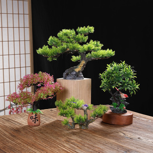 2U8K Hotel Artistic Dish Decoration with Flowers and Plants to Welcome Guests, Pine Trees, Seafood, Sashimi Plate Decoration, Dry Ice Rockery Small