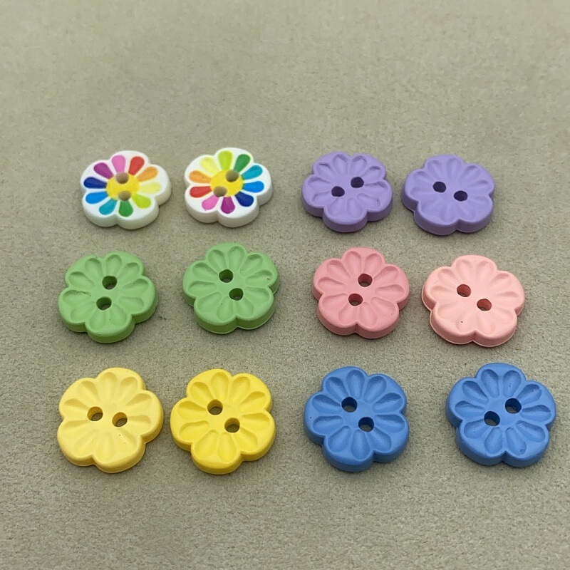 Plastic Flower-Shaped Buttons for Children's Clothing, Women's Knitwears, Dress Buttons, Clogs, Decorative Mobile Phone Case Patches