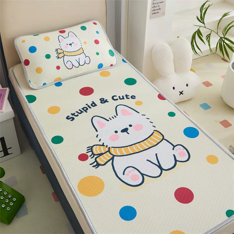 2025夏季新款儿童冰豆豆凉席 婴儿床软席A类印花卡通冰丝席夏凉席