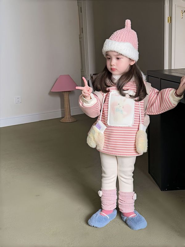 儿童加绒加厚卫衣2025冬季新款女童宝宝韩版连帽卫衣休闲保暖上衣|undefined
