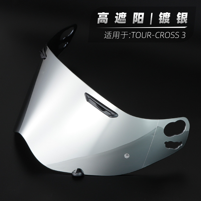Visor for | Motuoche Dəbilqə (Kaska) aksesuarları - cross3-silver-plated-lens
