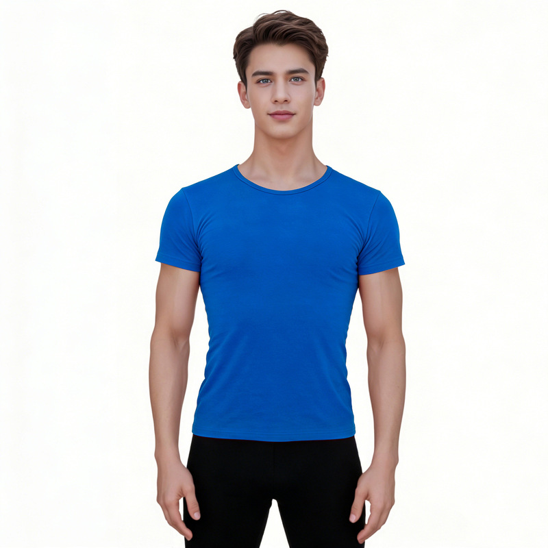 Cotton Boys Slim Round Neck Short-Sleeved T-Shirt Dance Clothing Art Test Body Suit Modern Dance Practice Clothing Cultural Fir Top Cotton Boys Slim Round Neck Short-Sleeved T-Shirt Dance Clothing Art Test Body Suit Modern Dance Practice Clothing Cultural Fir Top