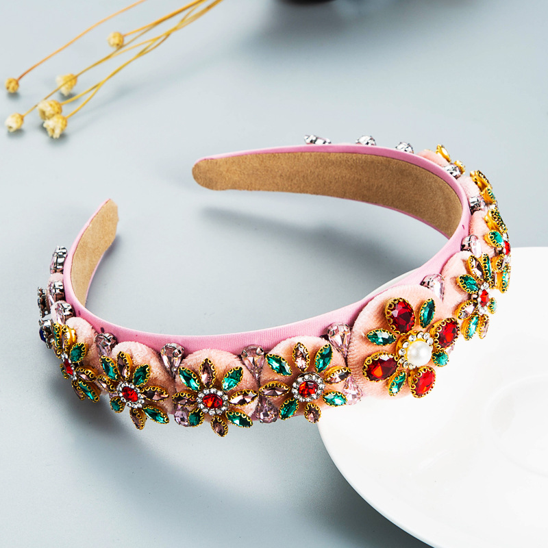 Wholesale Jewelry Candy Color Three-dimensional Rhinestone Headband Nihaojewelry display picture 4